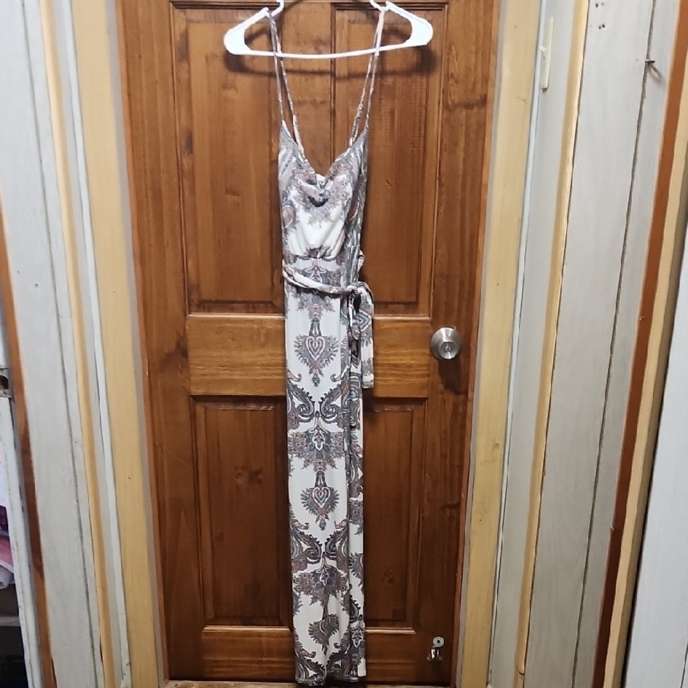 B. Smart Paisley Print Dress with Belt